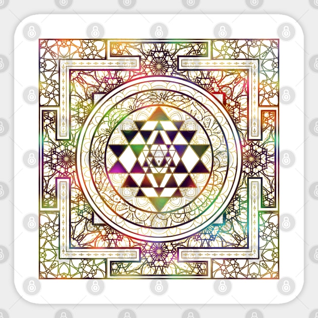 Colorful Sri Yantra  / Sri Chakra Sticker by Nartissima